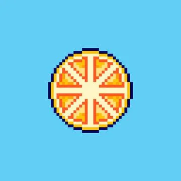 Pixel art Lemon Slice game asset design Stock Illustration