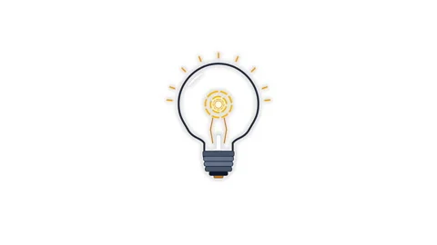 Pixel art light bulb animation with glowing ideas and innovation Stock Footage 347948592