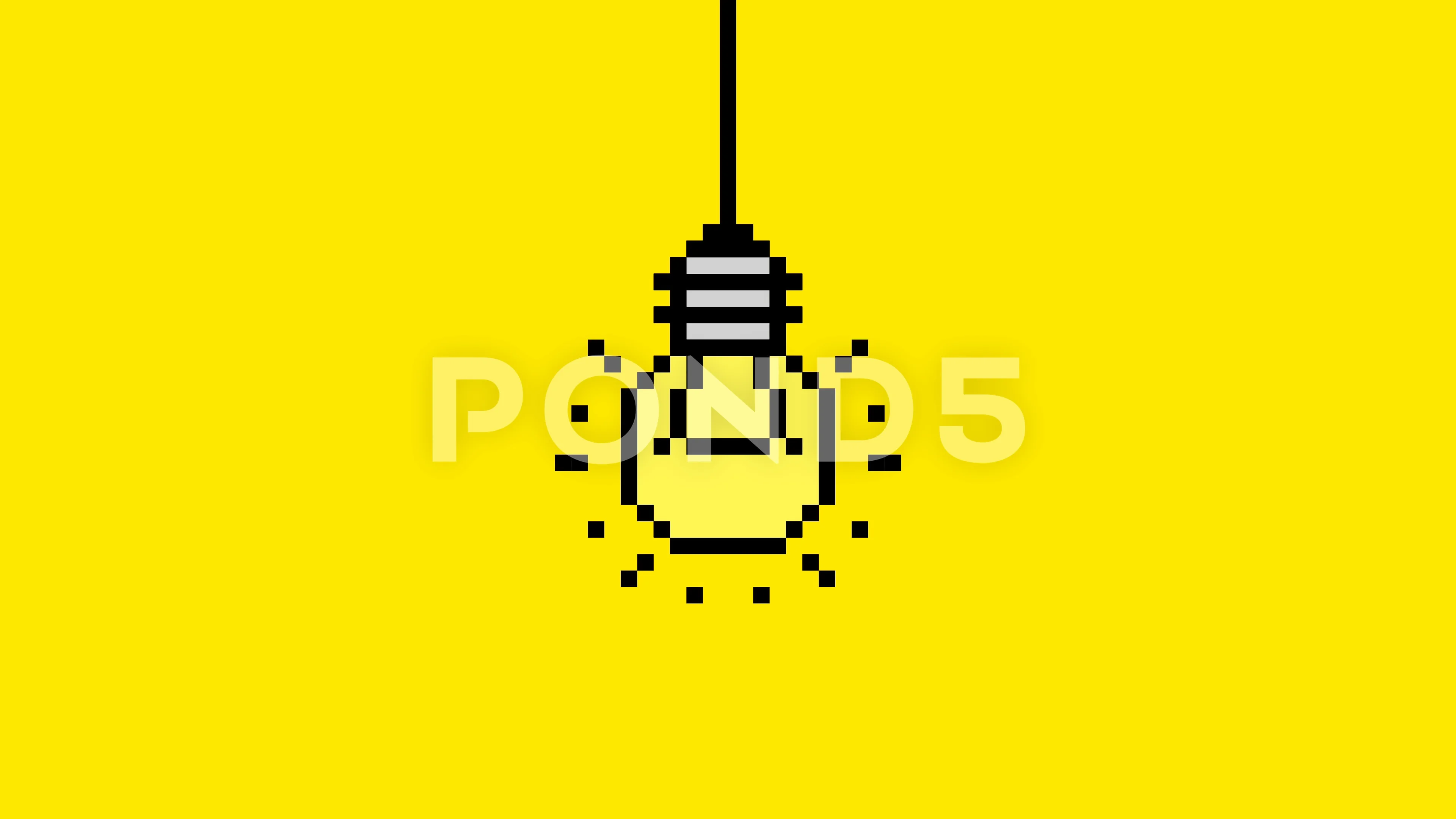 Bedenk Betsy Trotwood luisteraar Pixel Art Light Bulb Turning On and Turn... | Stock Video | Pond5