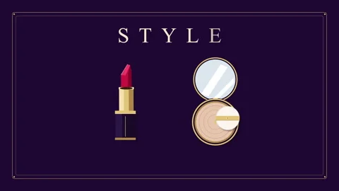 Pixel art lipstick, powder, makeup, cosmetic, retro, vintage, icon, style, .. Stock Footage 346544986