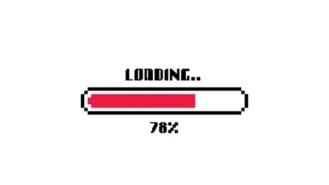 Pixel Art Loading Bar Animation with Percentage Retro 8 Bit Style Stock Footage 332447389