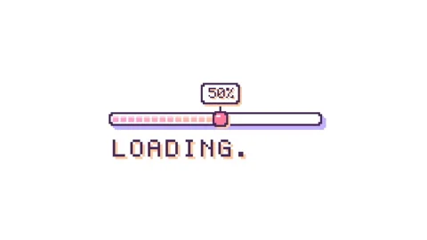Pixel art loading bar animation with progress percentage Stock Footage 347673027