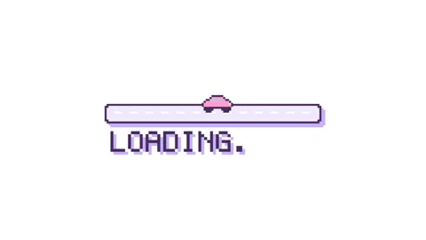 Pixel art loading bar animation with a moving car Stock Footage 347673048