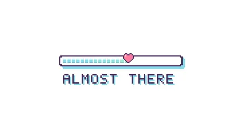 Pixel Art Loading Bar with Heart Animation Stock Footage 347673047