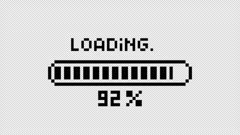 Pixel art loading bar. Pixelated progress bar movie. 4K animation Stock Footage 331018535
