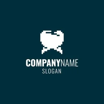 Pixel art logo of root tooth Stock Illustration