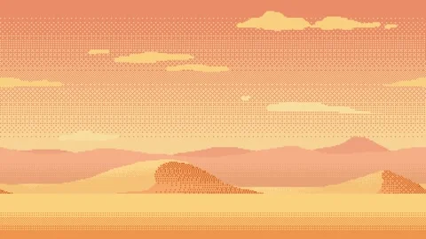 Pixel Art Loop Animation Of Desert Lands Stock Video Pond5