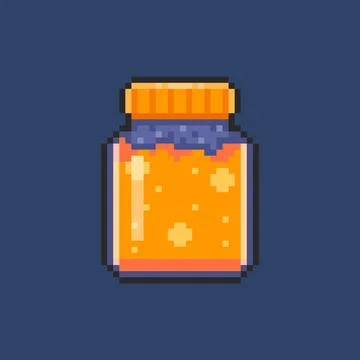 Pixel art Magic Potion Bottle with Sparkling Liquid game asset design Stock-Illustration