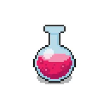 Pixel art Magic potion design Stock Illustration