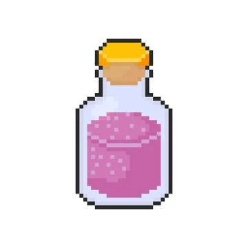 Pixel art Magic potion design Stock Illustration
