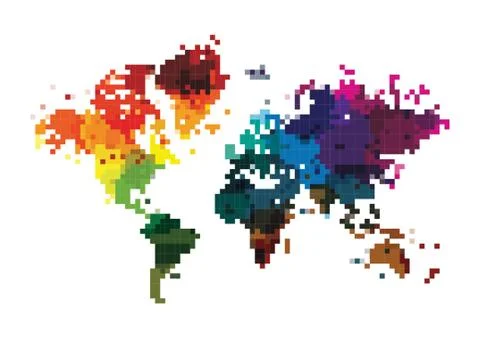 Pixel art map Stockillustratie