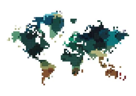 Pixel art map Stockillustratie