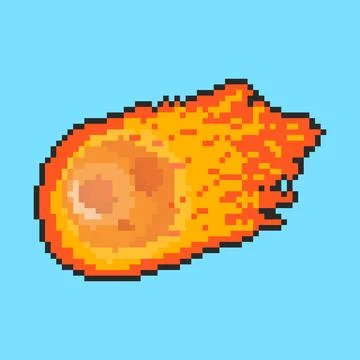 Pixel art meteor game asset design Stock Illustration