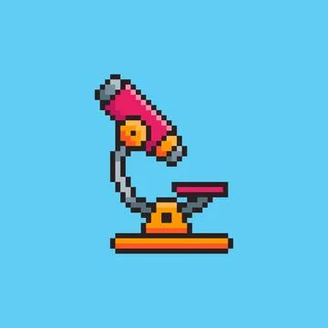 Pixel art Microscope game asset design Stock Illustration