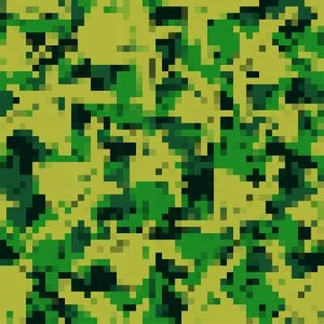 Pixel art Military pattern seamless. 8 bit Army background. pixelated Prote.. Illustrazione stock