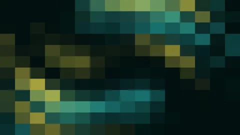 Pixel art mosaic turquoise background with yellow wave 4K seamless loop Stock-Footage 297869877