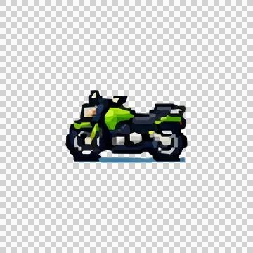 Pixel Art Motorcycle Design Vector Stock Illustration