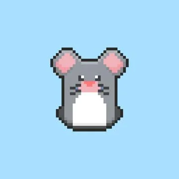 Pixel art Mouse Character game asset design Stock Illustration