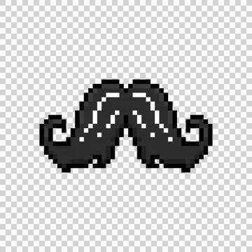 Pixel art moustache face element graphic concept Stockillustratie