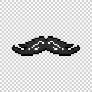 Pixel art moustache face element graphic design Stockillustratie