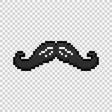 Pixel art moustache face element graphic isolated Stockillustratie