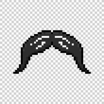 Pixel art moustache face element graphic vector Stockillustratie