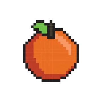 Pixel art orange Stock Illustration