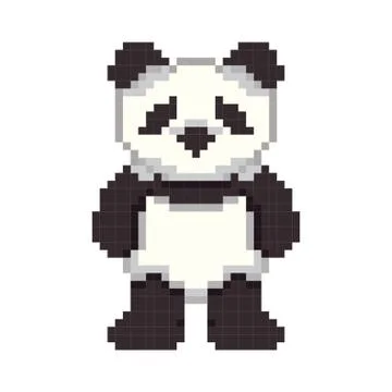 Pixel art panda Stockillustratie