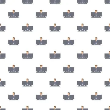 Pixel art pattern with agent providing customer service Stock Illustration