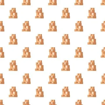 Pixel art pattern stacking cardboard boxes delivery concept 스톡 일러스트