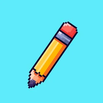Pixel art pencil design Illustrazione stock