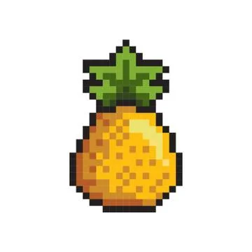 Pixel art pineapple Stock Illustration