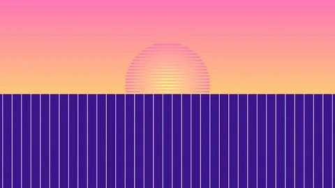 Pixel art pixelated camera icon on gradient background with blue bars Stock Illustration