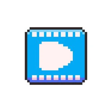 Pixel art Play Button game asset design Stock Illustration