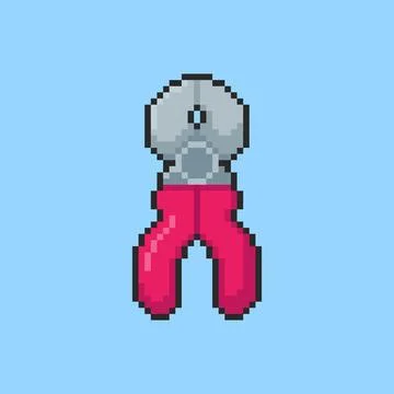 Pixel art Pliers Tool game asset design Stock Illustration