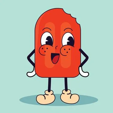 Pixel art of a popsicle animated with hands and legs Vector Stock Illustration