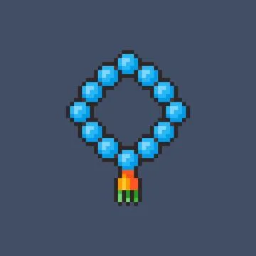 Pixel art Prayer Beads game asset Stock Illustration