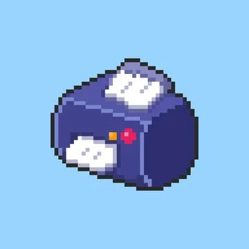 Pixel art Printer Icon game asset design Stock Illustration
