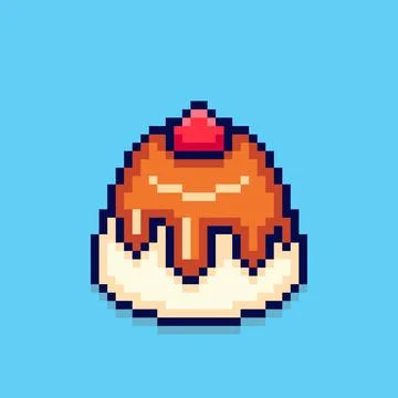 Pixel art pudding game asset design Stock Illustration