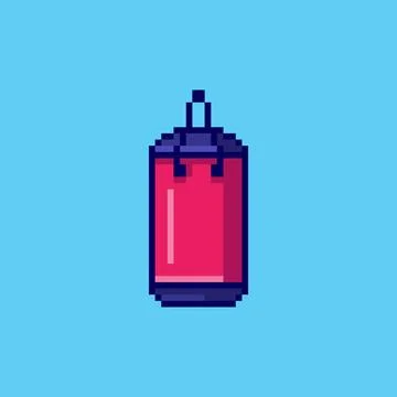 Pixel art Punching Bag game asset design Stock Illustration