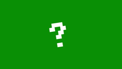 Pixel art question marks floating on green screen background Stock Footage 340027943