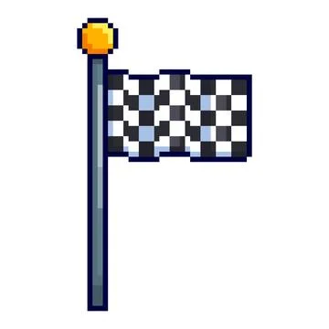 Pixel art Race Flag game asset design Stock Illustration