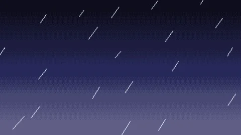 Pixel art rain and lightning strikes animation. Stock Footage 304759151
