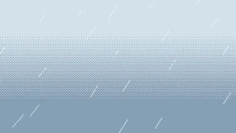 Pixel art rain fall animation on blue gradient background Stock Footage 292762749