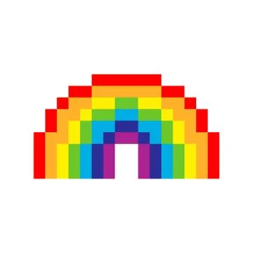 Pixel art rainbow Stock Illustration