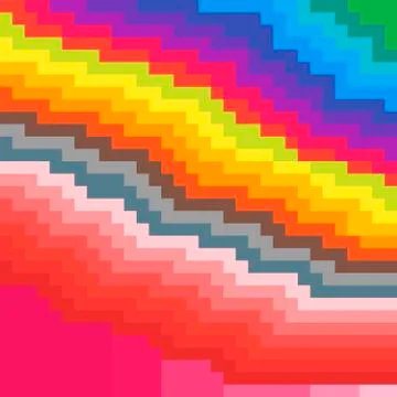 Pixel art rainbow Illustrazione stock