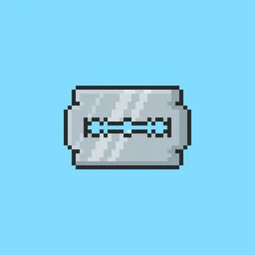 Pixel art Razor Blade game asset design Stock Illustration