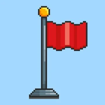 Pixel art Red Flag game asset design Stockillustratie