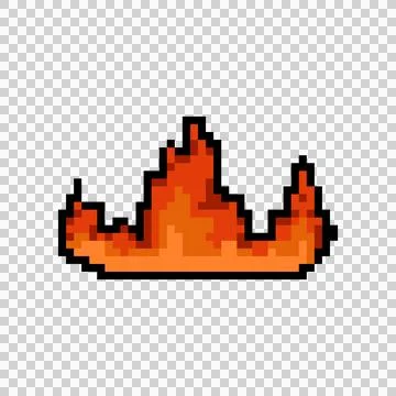 Pixel art red flame and fire game asset illustration Illustrazione stock