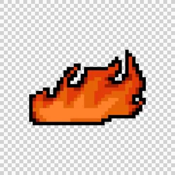 Pixel art red flame and fire game asset clipart Illustrazione stock